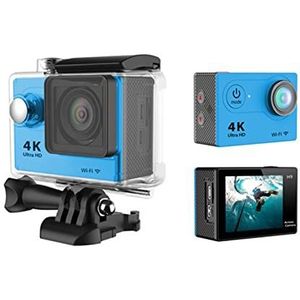 Actiecamera, Actiecamera 4K WIFI 2.0 inch mini 1 2mp Outdoor Go Waterdichte Pro 170D Fietshelm Foto Video Recording 4K Sport Cam DV(Blue)