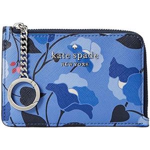 Kate Spade Staci Medium l-zip Card Holder with Key Ring (Blue Multi)