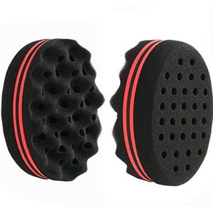 Cisixin Afro Braid Haarspons, spoelen, golven, haarkrullen, golven, haarsponsborstel, dubbele kapper, twist coil