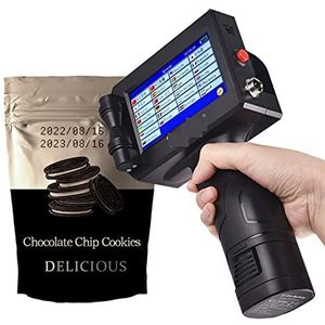 Draagbare inkjetprinter, Draagbare handheld inkjetprinter Productiedatum Barcode Label Codeermachine Batchnummer QR Permanent sneldrogend(Printer-Black Ink)