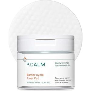 YISHIQI PCALM Barrier Cycle Vegan Face Toner Pad 60 Pads 5.41 fl Oz Gentle Koreaanse Huid Toner Calming Hydrating Soothing Sebum Care Exfoliëert Geweldig voor Alle Huid Olieachtige Acne-Prone