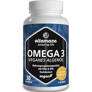 Omega - Omega 3 - Algenolie Capsules - Veganistisch - 375 mg DHA & 125 mg EPA per capsule - 30 stuks