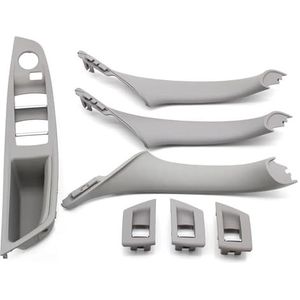 auto interieur rechtsvoor deurgreep Voor BMW 5 Serie F10 F18 523 525 528 9 Kleuren Linksgestuurd LHD Beige Zwart Koolstofvezel Auto Interieur Deurgreep Trekker 7-delige Set(Model B Gray)