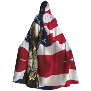 MDATT Amerikaanse vlag adelaar onafhankelijkheidsdag mantel met capuchon - perfect voor Halloween en cosplay, halloweencadeau, unisex!