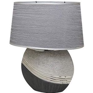 Dekohelden24 Tafellamp, woonkamerlamp, bedlamp, design, zilvergrijs, 20 x 35,5 x 42,5 cm