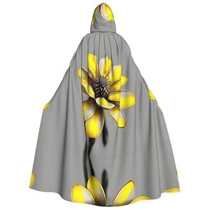 OdDdot Geel grijze bloem Volwassen Halloween Hooded mantel - volwassen mantel, duurzaam en comfortabel heks adulthalloween kostuum