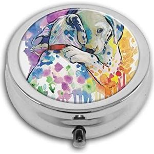 Hond Paar Met Diepe Gevoelens Pil Box-3 Compartiment Geneeskunde Pil Case, Draagbare Geneeskunde Tablet Vitamine Houder Organizer Voor Portemonnee Pocket Reizen Geschenken