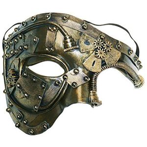Coddsmz Maskerade Masker Steampunk Phantom of The Opera Mechanische Venetiaanse Partij Masker (Antiek Goud)