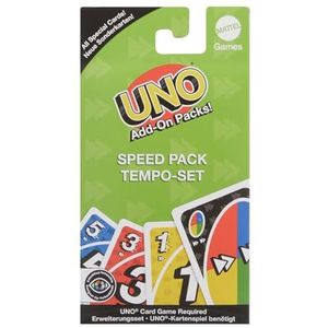 Mattel Games UNO Add-On Speed Card Game voor Kinderen, Volwassenen & Familie Game Night, JCV57
