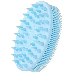 Siliconen shampoo hoofd hoofdhuid massage borstel siliconen lichaamsborstel haar wassen kam bad douche borstel massage borstel haarborstel 1 stuk (kleur: type 1 - blauw)