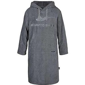 ATLANTIC SHORE | Surf poncho | badponcho met capuchon van 100% katoen | uniseks | Longsleeve Edition voor volwassenen, grijs, L-XL