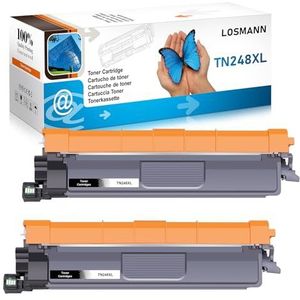LOSMANN TN248XL Toner compatibel met Brother TN-248 BK voor Brother DCP-L3515CDW MFC-L3760CDW HL-L3215CW DCP-L3520CDW DCP-L3560CDW MFC-L8390CDW HL-L3240CDW MFC-L3740CDW HL-L3220CW (2 zwart)