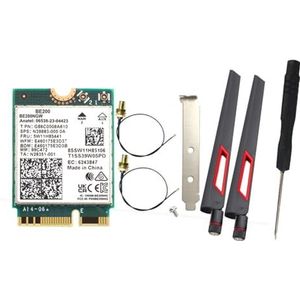 Yuattory WIFI 7 BE200 BE200NGW WiFi-kaart+2PC 10DB Antenne BT 5.4 802.11AX -Band M.2 NGFF Draadloze Netwerkadapter voor Win10/11