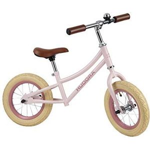 HUDORA 10428/00 Retro Girl, loopfiets roze, 12 inch luchtbanden, vanaf 3 jaar