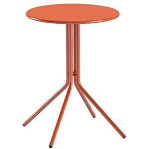 Kleine ronde tafel van ijzer, creatieve balkonsalontafel, kleine huishoudelijke eettafel, salontafel voor receptie en onderhandeling, buitenmelktheewinkel Netflix-kaarttafel (kleur: oranje, maat: 48x6