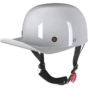 Skull Cap Halve Shell Helm, Motorfiets Baseball Cap Halve Helm DOT Goedgekeurde Mannen en Vrouwen Vintage Open Helm voor Bromfiets Straat Scooter ATV Helm Decoration