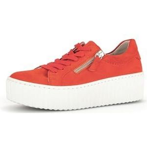 Gabor Low-Top sneakers voor dames, lage schoenen, uitneembaar voetbed, Pumpkin 35, 42.5 EU