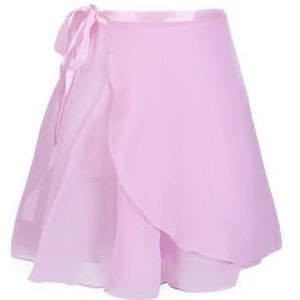 MKLHAVB Chiffon Dans Rok Dans Chiffon Rok Pure Kleur Bloemenprint Praktijk Ballet Dans Kostuum Vrouwen Kinderen Ballet Rok Chiffon, roze, L(Height 120-160cm)