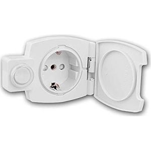 world-trading-net - Stopcontact voor meubels met deksel & lichtschakelaar, beschermingsklasse IP44, geschikt voor badkamers of garages