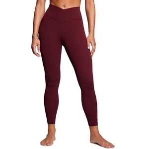 CRZ YOGA Womens Butterluxe Cross Waist Workout Leggings 25"" V Crossover High Waisted Gym Yoga Leggings Rode Merlot M