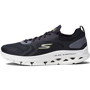 Skechers Men's GOrun Glide-Step Flex-Athletic Workout Running Walking Shoes with Air Cooled Foam Sneaker, Black/Lime, 7.5