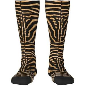 YsoLda Kousen Compressie Sokken Unisex Knie Hoge Sokken Sport Sokken 55CM Voor Reizen, Faux Zebra Skin, zoals afgebeeld, 22 Plus Tall