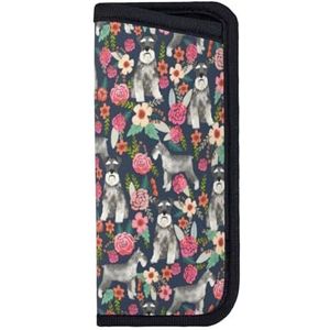 YUNWEIKEJI Schnauzer Bloemen Hond Leuke Vintage Bloemen Leuke Bloemen, Brillen Tas Anti-Kras Bril Mouw Draagbare Eyewear Case Neopreen Zonnebril Case, zoals afgebeeld, 3.14 X 6.69 Inches / 8 X 17 cm