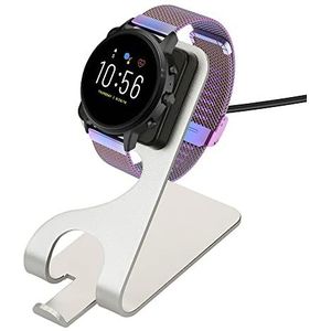 kwmobile USB-oplaadstandaard compatibel met Fossil Gen 4 / Gen 5 / Michael Kors Runway MKT0002 - Oplader voor smartwatch - In zwart/zilver