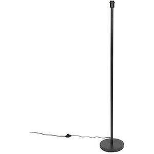 QAZQA - Moderne vloerlamp zwart zonder kap - Simplo | Slaapkamer - Staal Langwerpig - E27 Geschikt voor LED - Max. 1 x 60 Watt