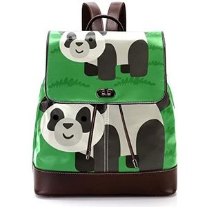 Gepersonaliseerde casual dagrugzak tas voor tiener reizen business college groene pandan, Meerkleurig, 27x12.3x32cm, Rugzak Rugzakken