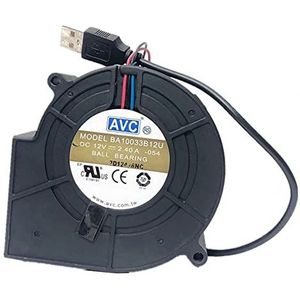 USB fan BA10033B12U 9733 12V 2.40A 97MM turbo blower cooling fan