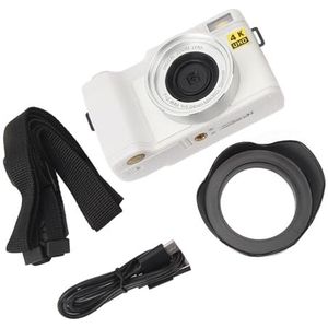 Slimme Digitale Camera, Anti-shake Autofocus 48 MP 4K Digitale Camera 52 Mm Interface voor Reizen (WHITE)