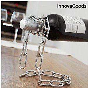 InnovaGoods Wijnrek met zwevende ketting, metaal, metallic, 14x18x19 cm
