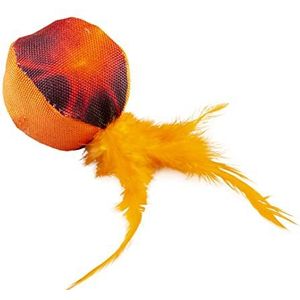 duvoplus, Flash bal met veren, 12 x 4 x 4,5 cm, oranje, speelgoed