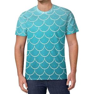 Blauw Zeemeerminstaart Mannen Korte Mouw T-shirt Causale Ronde Hals Tee Mode Zomer Tops