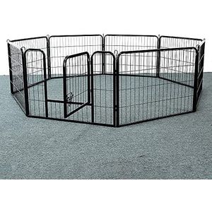 Opvouwbare hondenomheining, Pet Play Pen, Ruimte voor huisdieractiviteiten, met deur (8 paneel)