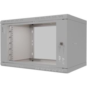 Stalflex Rack Cabinet 19"" 6U, 350mm, Glass Door, Gray S-RC19-6U-350GG