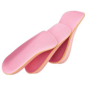 YGLEEULI Inlegzolen Onzichtbare Hoogte Verhogen Inlegzolen Hiel Lifting Inserts Boog Ondersteuning Hak Lift Memory Foam Schoen Pads Orthopedische Zolen Roze Kleur (2,5 CM Lift)