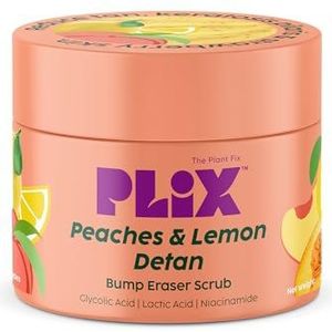 PLIX - THE PLANT FIX Peaches & Lemon Detan Bump Eraser Scrub (200g) | Removes Tan & Restores Skin’s Moisture, Reduces Dark Spots, Uneven Skin Tone, & Reveals Softer Smoother Skin