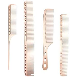 4pack/lot Ergonomische Handvat Voor Meer Comfortabele Haar Kammen Ervaring Comfortabeler Om Metalen Haar Snijkam, Rose goud vast te houden