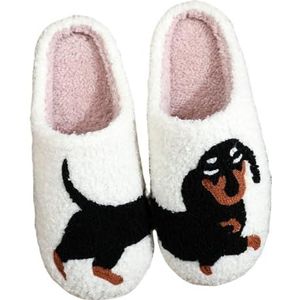 ENIXWH - Pantoffels - Pluizige Slippers - Grappige Puppypatronen - Winter Warm