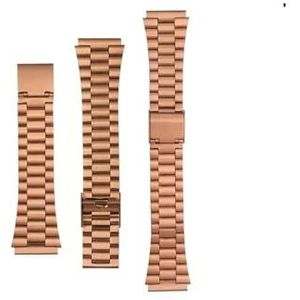 Roestvrij Stalen Horlogeband 18 Mm Fit for Casio A158 A159 A169 B650 AQ-230 LA-680 AE1200 LA-670 F91W F84 SGW400 Massief metalen Horlogeband (Color : Rose gold threebeads, Size : 18mm)