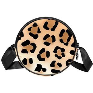Messenger Bag Leuke Leopard Print Animal Crossbody Tas voor Vrouwen Rond, Meerkleurig, 6.7x6.7x2.3 in, Sling Rugzakken