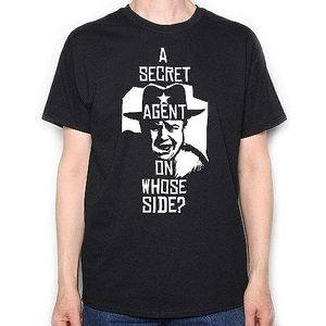 Jw Pepper T Shirt A Secret Agent On Whose Side Cult Movie Tee overhemden(Small)