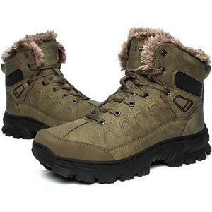Men's Mid Height Waterproof Hiking Boot Men's Warm And Winter Snow Boots (Color : Brown, Size : EU 47)