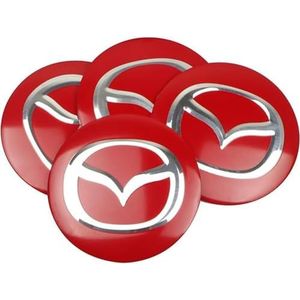 4 stuks auto wielnaafdoppen voor Mazda 2 56mm auto wielnaafdoppen vervangende wieldoppen wielnaafdop stickers