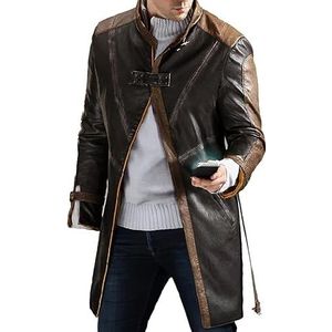 A&M Express Heren reverskraag volledige lengte lange mouwen jassen - mode trenchcoat winter warm gaming kostuum hoodie bovenkleding, Bruin1, M