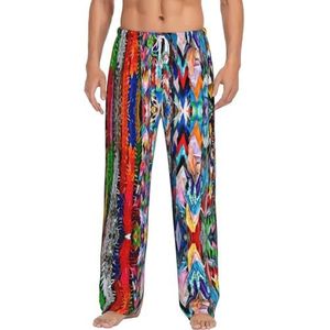 Origami Multicolor Papercraft Kranen Mannen Lange Lounge Wear Broek Nachtkleding Pyjama Bottoms Nachtkleding Met Zakken En Trekkoord, Wit, S