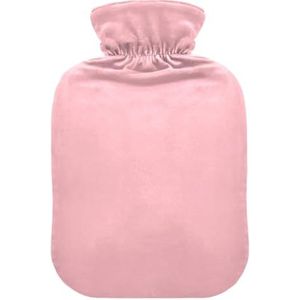 Blush Pink warmwaterkruik warm of koud waterfles met zachte cover warmwaterzak voor warm en koud kompres, 2 liter