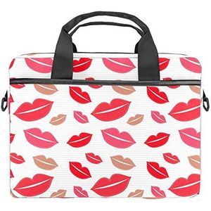 Laptop Case Laptop Aktetas 14.5 Inch Rode Lippen Strepen Achtergrond Patroon Carry On Handvat Case voor Computer Notebook Business Casual of School